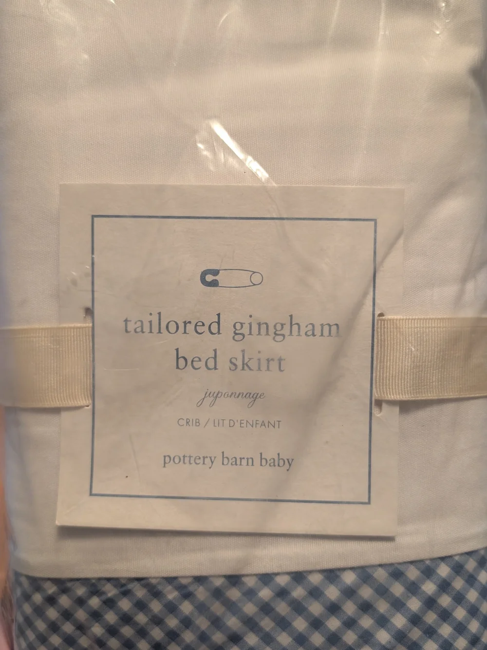 Pottery Barn Gingham Crib Bed skirt
